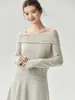 75% caxemira, 25% seda de amoreira, top de tricô de um ombro só, suéter curto elegante e estiloso para mulheres com cintura ajustada e efeito emagrecedor