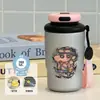 Nueva taza térmica y conservadora de frío, serie de pintura al óleo, un regalo para niños pequeños, portátil para uso en exteriores, taza de café moderna para estudiantes