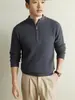 Suéter de punto medio con cremallera para hombre yingao otoño e invierno, suéter de punto de manga larga a rayas para hombre, suéter casual estilo old money, moderno