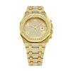 Reloj Missfox Más Vendido Europeo y Americano de Alta Gama Acero Inoxidable Diamantes Completos Calendario Estrellado Cuarzo Impermeable Reloj de Hombre