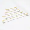 Preserva a Cor Ouro Real 18K Fecho Lagosta Duplo Corrente de Extensão Grossa Cruz Colar de Pérolas Joias DIY Corrente Ajustável F05