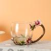 Tazas de Esmalte al por Mayor del Fabricante, Estilo Nuevo para Mujer, Alto Valor Estético, Tazas de Té con Flores para el Hogar, Vasos de Agua Exquisitos para la Oficina, Uso para Maestros
