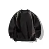 Sudadera de Cuello Redondo para Hombre Estilo Japonés Holgado Combinación de Colores Retro Camiseta Interior 2025 Primavera y Otoño Nueva Versátil para Pareja