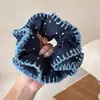 Elástico de Cabelo Color-Blocking em Fio de Bolinhas Dupla Camada Estilo Coreano, Novo Cordão de Cabelo Elegante de Cintura Fina para Outono e Inverno, Acessório de Cabelo Estilo Preguiçoso Estilo Coreano