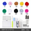 66S Conjunto Colorido de Tiras de Lã Feltro Pacote de Material para Feltro com Agulha Ferramenta Manual DIY Conjunto