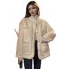 Abrigo de lana de cordero estilo Chanel para mujer, otoño e invierno 2023, estilo coreano, holgado, grueso, con piel sintética integrada en la parte superior