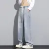 Calças Jeans Masculinas Pretas Estilo Americano para Outono e Inverno, Calças de Pernas Largas, Calças Longas Casuais Soltas de Pernas Retas para Homens