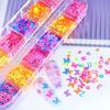Nova Coleção Primavera Caixa com 12 Compartimentos Lantejoulas Fluorescentes Coloridas Misturadas para Nail Art Borboleta Flor Joias para Unhas DIY Adesivos Atacado