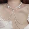 2023 Nueva Moda Diamante Flash Gota de Agua Zircón Borla Cadena de Pecho Cena Cadena de Hombro Collar Cadena de Cuerpo Cadena de Pedrería