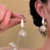 Filha de Socialite~Brincos de Pérola com Franjas Românticos Franceses para Mulheres, Brincos de Luxo Leve de Alta Qualidade com Temperamento Único e Estilo Versátil