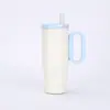 Nueva taza de hielo aislada de aspecto elegante, taza térmica de acero inoxidable 316, taza de coche de gran capacidad, taza de agua portátil con pajita