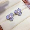 Verano Nuevo Elemento Mariposa Flor tian Ran Perla de Agua Dulce Aretes Pequeños Mate Aretes Aretes