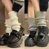 Meias de Tricô Slouch 40cm Estilo Japonês Meias Estendidas para Panturrilha JK Meias Modeladoras para Pernas Cobertura Emagrecedora