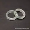 Anillo de Cerveza Flor de Durazno Anillo de Ágata Hierba Acuosa Anillo de Correr de Mano Flor de Hielo Calcedonia Flotante Dedo Índice Dedo de Pareja