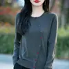 Cárdigan de Punto de Lana con Cuello Redondo, Botones de Colores y Diseño Irregular, Nuevo para Primavera/Verano 2026, Chaqueta Superior para Mujer