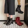 Botines elásticos ajustados de suela blanda silenciosos para mujer, botines de tacón grueso de tacón alto, adecuados para ir al trabajo, otoño e invierno, botines negros retro