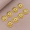 Cobre Banhado a Ouro 18K Tampa de Contas Flor Tridimensional Oca Acessórios de Contas Florais Espaçadoras para Colar Pulseira Feito à Mão DIY