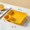 Bandeja de Plástico Quadrada Estilo Japonês Prato de Jantar para Frango Frito Prato de Plástico Criativo Doméstico Prato para Bolinhos com Vinagre