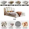 Cama de couro genuíno estilo nórdico, design moderno e minimalista, adequada para quartos principais, cama de casal em formato de nuvem, ideal para apartamentos pequenos, estilo luxo leve, perfeita para um quarto de conto de fadas ou como cama de casamento