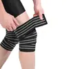 Suministrado directamente por el fabricante, rodilleras deportivas y de fitness para hombre, vendajes elásticos para sentadillas, vendas para las piernas de powerlifting para proteger las rodillas