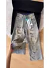 Jeans Rectos de Cintura Alta Rasgados Estilo Retro Americano para Mujer, Pantalones Largos de Invierno de Moda Sueltos Adelgazantes