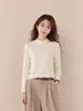 Top Base Camada Acetato Lã Feminino Outono Inverno Novo Estilo Tencel Lyocell Gola Meia Alta Casual para o Trabalho Modelador Quente