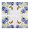 Ventas Directas de Fábrica Servilletas Moradas con Estampado Floral de Papel Cuadrado Desechables Se Pueden Empacar en Paquetes Grandes y Pequeños y Se Pueden Imprimir con Logos