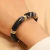 Pulsera elástica cilíndrica teñida a medias Pulsera transfronteriza bohemia retro estilo étnico pulsera simple de alta gama