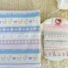 21 Piezas de Tela de Algodón Cepillado Rayada con Estampado de Gato de Dibujos Animados para Ropa Infantil y Bolsas Hechas a Mano para Bricolaje