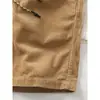 Bermudas de Trabalho Masculinas de Verão, Calças Retas Largas de Veludo Cotelê no Joelho, Cintura Elástica, Calças de Comprimento Médio, Moda Vintage Estilo Americano