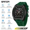 Reloj Deportivo Sanda de Doble Pantalla para Estudiantes de Secundaria, Montañismo al Aire Libre, Hora Mundial, Resistente al Agua, Cuenta Atrás, Versátil, Elegante Reloj Electrónico