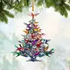 Colgante Decorativo de Pájaro Plano de Acrílico para Árbol de Navidad, Decoración del Hogar, Nuevo Producto Transfronterizo