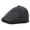 Gorra de orejas cortavientos y resistente al frío para invierno para hombres de mediana edad y mayores, una gorra de béisbol cálida y engrosada con forro de polar