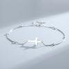 Plata de ley S925 moda europea y americana personalidad simple Baita cruz exquisita tobillera de verano longitud 24cm tobillera