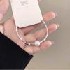 Exquisito y de Moda Minimalista Collar y Pulsera de Perlas Plateadas Quebradas con un Diseño Único, Nuevo Accesorio de Moda