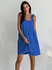 Vestido de Algodón y Lino Nuevo de Verano 2026 Europeo y Americano Transfronterizo Sexy Chica Caliente Vestido de Tirantes Vestido Holgado de Algodón y Lino