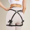 Pantalones sexys de cuero negro con lazo para mujer, suministros para adultos, accesorios para actuaciones en el escenario, venta al por mayor