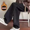 Pantalones Gruesos de Pana Forrados de Polar para Hombre, Pantalones Deportivos de Chándal Oversize de Alta Gama para Otoño e Invierno, Pantalones Rectos de Pierna Ancha para Hombre