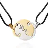 Aço Inoxidável Aço Titânio Amor Coração de Pêssego Redondo Preto e Branco Gato Casal Acessórios Mochila Escolar Casal Pingente Fábrica Atacado
