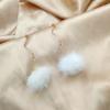 Versión coreana de los nuevos pendientes de aguja de plata S925 color otoño e invierno bola de visón de agua perla pendientes pendientes pendientes precio mayorista