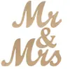 Regalos de Boda de 15 cm Adornos Decorativos Letras MR & MRS con Polvo Dorado Accesorios para Fotos Manualidades de Madera