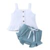 Ropa infantil Cuentos de Niños verano Amazon bebé algodón y lino cabestrillo conjunto niña conjunto bebé