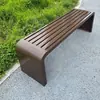 Banco longo de ferro para parque, banco externo, assento de lazer de aço galvanizado para pátio com encosto, banco de descanso para shopping