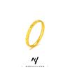 Anillo de Oro Hielo Triturado de 2 mm para Mujer, Anillo de Banda Lisa Tricolor Hielo Triturado Dorado Vietnamita Brillante, Anillo para Dedo Índice, Regalo de Cumpleaños