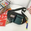 Mochila Ins de Marca Tendência Feminina Casual Estilo Japonês Bolsa Transversal Versátil Cor Contrastante Bolsa de Peito para Casal Bolsa de Ombro para Comutador Viagem Masculina