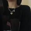 Colar Decorativo de Aço Titânio Feminino Estilo Ins Hip-Hop 2022 Nova Marca de Moda Rede Vermelha Acessórios de Pingente de Corrente para Suéter Masculino