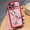 Fofo Panda Adequado para Capa Protetora de iPhone Apple 11/12/13/14Pro/15/16Promax Capa de Celular