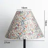 Pantalla de Lino Plisado Pastoral Floral Retro para Lámpara de Piso Colgante de Mesita de Noche de Dormitorio Hotel Accesorios