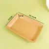 Bandeja retangular descartável de papel kraft, prato grande para churrasco, utensílios de mesa para grelhar ao ar livre, grau alimentício para uso doméstico