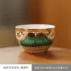 Juego de Té Kung Fu de Jadeíta con Exquisita Tetera Cerámica Floral, Tazas de Té y Bandeja de Té para Uso Doméstico y Recepción de Invitados